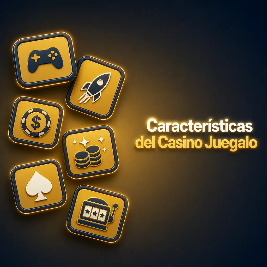 Interfaz del Casino Juegalo mostrando sus funciones principales