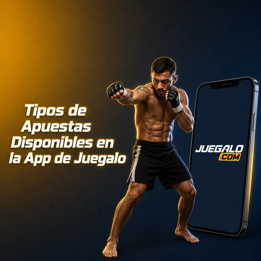 Pantalla de la app de Juegalo mostrando tipos de apuestas disponibles